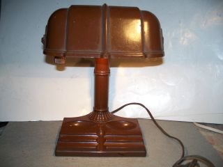 Antique Atlas Brown Bakelite Desk Lamp,  All,  1930s,  Nr photo