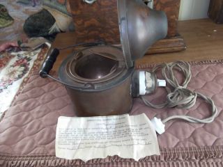 Unusual Antique Copper International Electric Glue Heater W/ Receipt Rare photo