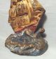 Old Antique Albany Foundry Cast Iron Doorstop Ship On Water 108 Metalware photo 2