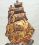 Old Antique Albany Foundry Cast Iron Doorstop Ship On Water 108 Metalware photo 3