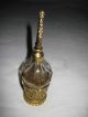 Vintage Perfume Bottle W/gold - Tone Filligree Stand - - Glass Dauber W/filligree - Euc Perfume Bottles photo 6