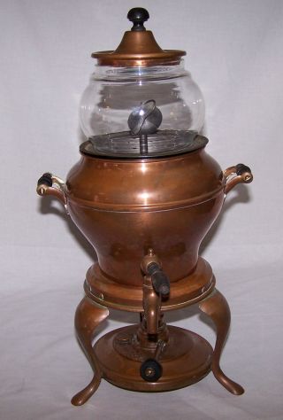 Rare G.  T.  Sutterley & Co.  Copper W Alcohol Burner Coffee Percolator 1906 Samovar photo