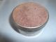Small Antique Round Tin Pin Box With Pincushion On Top Metalware photo 1