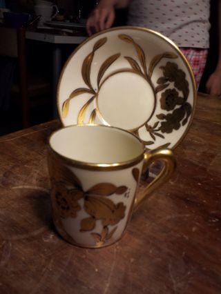 Stouffer Gold Adorned Demi Cup And Saucer - Elegant Vintage Item photo