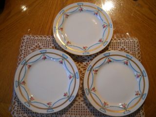 Tiffany Antique Porcelain/china 3 Plates - 8 7/8 photo