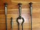 Bronze Washed Bradley And Hubbard Fireplace Tools W/stand & Hammer Texture Yum Metalware photo 3