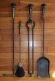 Bronze Washed Bradley And Hubbard Fireplace Tools W/stand & Hammer Texture Yum Metalware photo 4