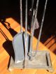 Bronze Washed Bradley And Hubbard Fireplace Tools W/stand & Hammer Texture Yum Metalware photo 6