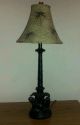 Lamp,  Cast Elephants,  Palms,  With Shade; Antiqued Finish Lamps photo 1