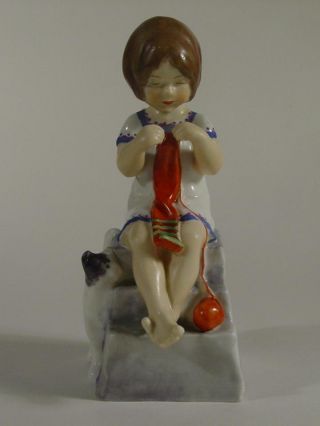 1950 Rare Royal Worcester Porcelain Figurine Girl By Doughty England No.  3262 photo