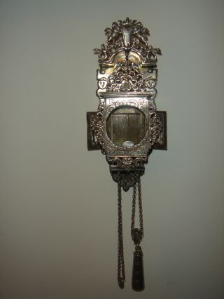 Antique Dutch Sterling Silver Miniature Fusee Clock Watch Case photo