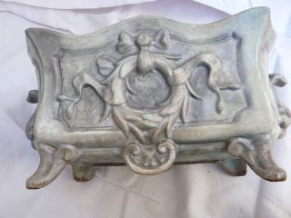 Antique French Gustavian Style Cast Iron Urn Jardiniere19th C photo