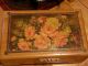 Wood Box Old Painted Roses Flowers Vintage For Jewelry Trinkets Boxes photo 1