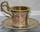 Antique Gold Encrusted Kpm Porcelain Scenic Cup & Saucer Andernach Rhein Nr Cups & Saucers photo 1