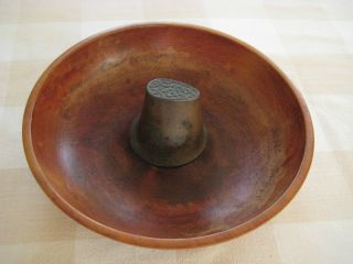 Antique Parsons Turned Wood Nut Bowl - Impressed; Pat June 16,  1874 photo