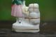 Interesting Mid 19th C.  Staffordshire Miniature Figurine With Hat & Luggage Figurines photo 2