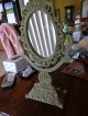 Antique Victorian Style Cast Iron Mirror - Swivel,  With Pedestal - 13 