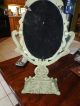 Antique Victorian Style Cast Iron Mirror - Swivel,  With Pedestal - 13 