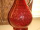 Vintage Cranberry Pink Large Pitcher Decanter Clear Glass Stopper Wine Decanter Pitchers photo 3