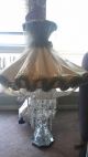 Antique Crystal Table/floor Lamp W Velvet And Taffeta Shade Lamps photo 1