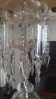 Antique Crystal Table/floor Lamp W Velvet And Taffeta Shade Lamps photo 6