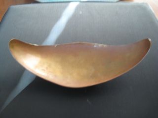 German Arts&craft Hand Hammered Brass Elongated Dish From Awd Handarbeit photo