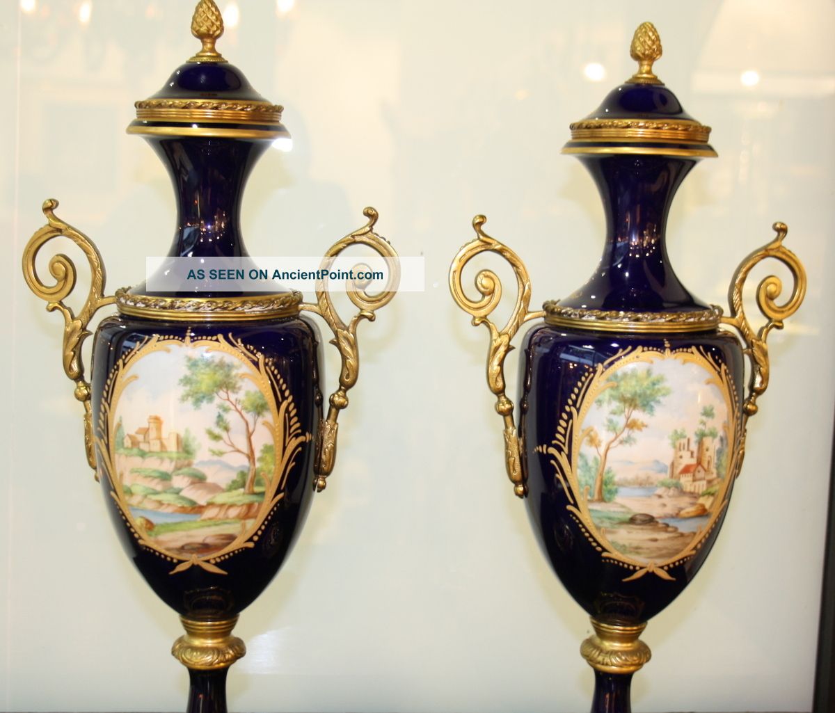 Antique French Sevres Porcelain Vases Xixc