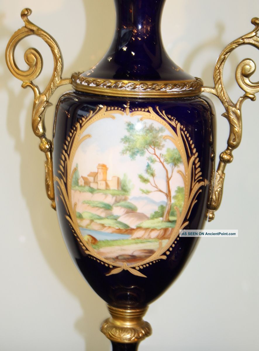 Antique French Sevres Porcelain Vases Xixc
