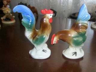 Vintage Dresden Figurine Rooster And Hen Grafenthal photo