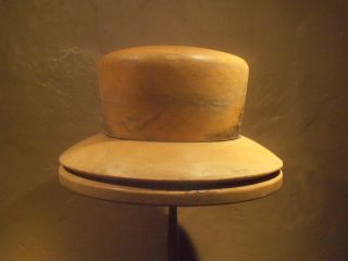 Vintage Wooden Hat Block,  Brim,  Mold,  Millinary photo