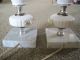 Rare Vintage Made In Japan 1950 ' S Porcelain Marble Floral Set Of Lamps Lamps photo 7