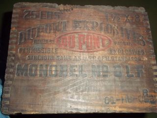 Antique Dupont Dynamite Explosive Wood Box Crate photo