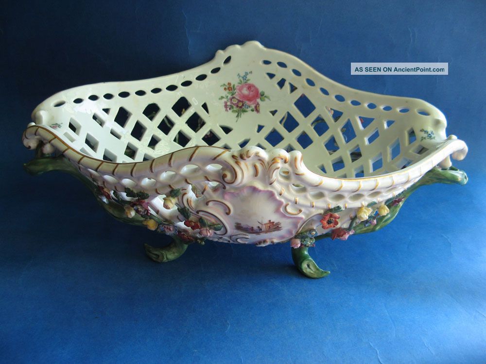 Meissen Outstanding Very Rare Maritim Scene Basket 1815 Very Rare Other photo