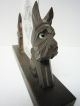 Antique Wood Carved Photo Holder - Oberammergau Germany - Scottie Dogs W/glass Eyes Other photo 4