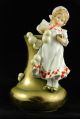 Cute Porcelain Vase: Little Girl In Nightgown & Cap,  Blowing Bubbles Figurines photo 2