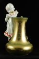 Cute Porcelain Vase: Little Girl In Nightgown & Cap,  Blowing Bubbles Figurines photo 4