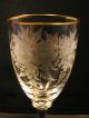 Pair 20th C Engraved And Gilt Cordial Glasses Stemware photo 2