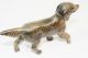 Vintage Art Deco Brass Finished Cast Metal Longhaired Pointer Dog Paperweight Metalware photo 1