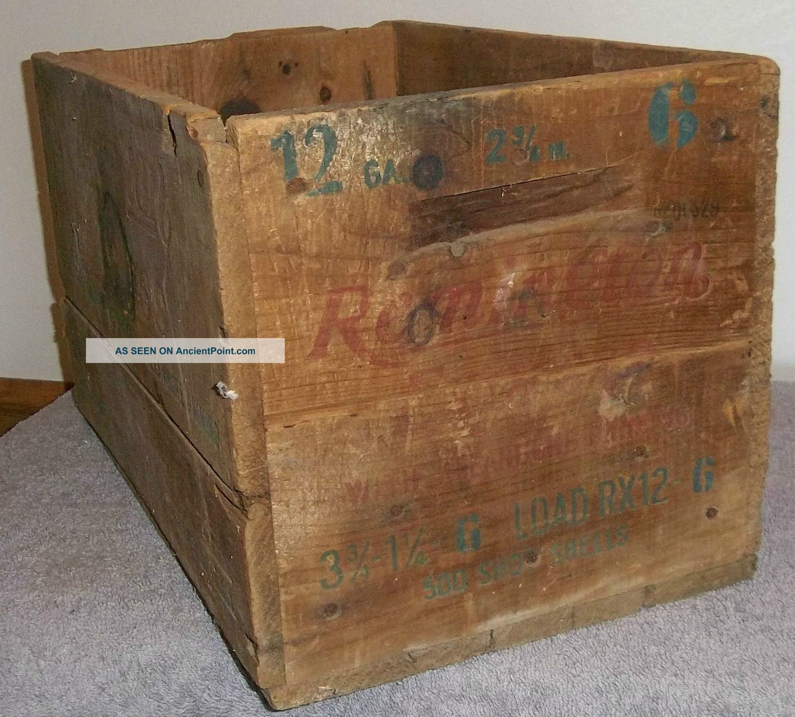 Remington Wooden Ammo Box Antique