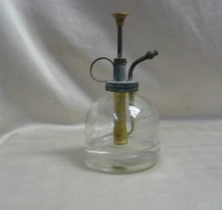Oil Brass Pump Oil Bottle,  Glass - Still Works photo