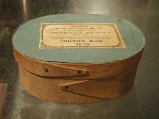 Early Gum Arabic Oval Box James Folsom Ship Druggist 269 Commercial St Boston photo