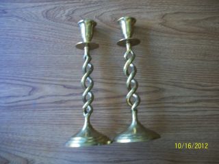 Bell Brass Candlesticks With Twisted Stems photo