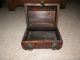 Vintage Wood Wooden Pirate Gothic Treasure Box Chest Jewelry Lion Head Boxes photo 4