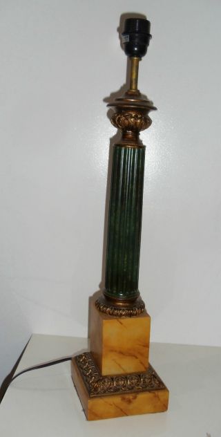 Stunning Gilded Deco Empire Burwood Marble Table Lamp photo