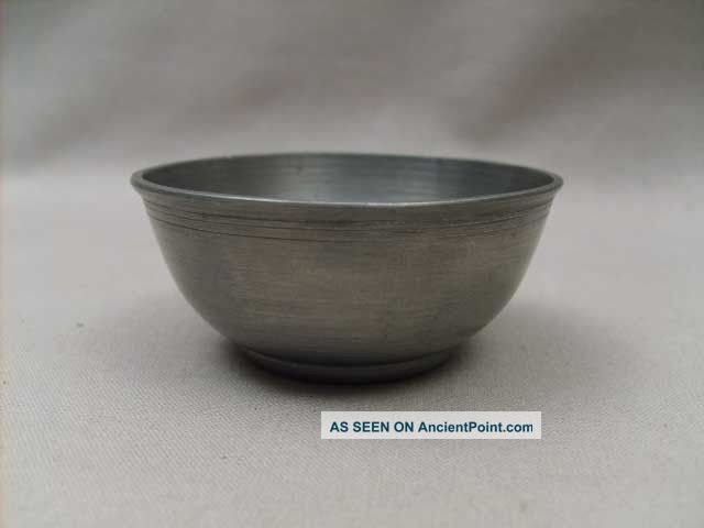 Old Swedish Pewter Bowl W/ Coin On Bottom Sweden Metalware photo
