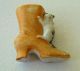 Bisque Hand Painted 1800 ' S Germany Cat & Ladies Boot Toothpick Holder 8536 Figurines photo 2