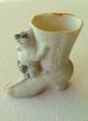 Bisque Hand Painted 1800 ' S Germany Cat & Ladies Boot Toothpick Holder 8536 Figurines photo 3