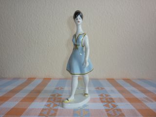 Hollohaza,  Porcelain Young Lady Figurine From Hungary photo