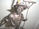 Vintage Decorative Metal Spelter Figural Man With Basket Table Lamp Needs Work Lamps photo 1