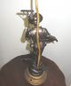 Vintage Decorative Metal Spelter Figural Man With Basket Table Lamp Needs Work Lamps photo 2